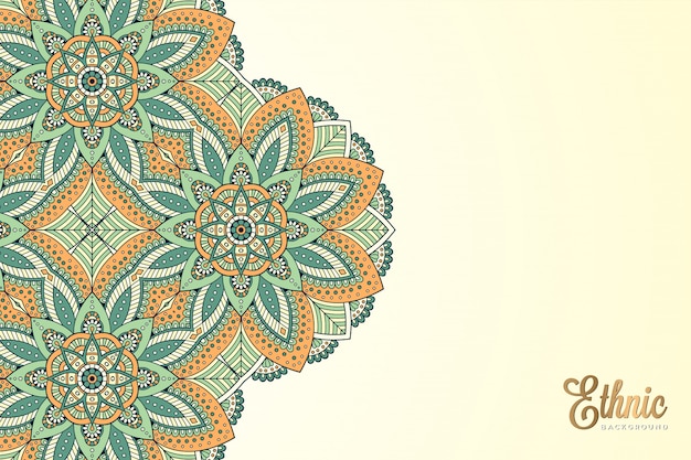 Altın rengi vektörlü lüks, gösterişli mandala design arka planı