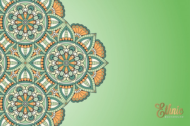 Altın rengi vektörlü lüks, gösterişli mandala design arka planı