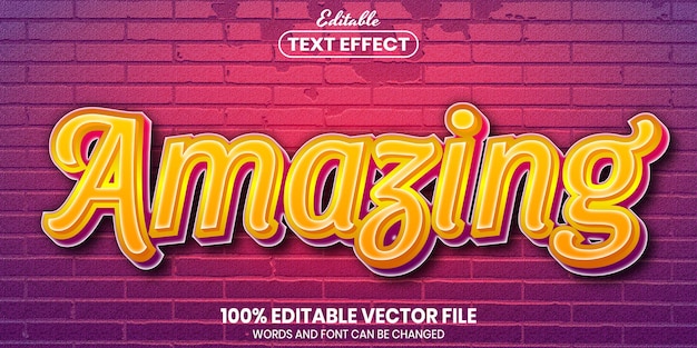 Amazing text, font style editable text effect
