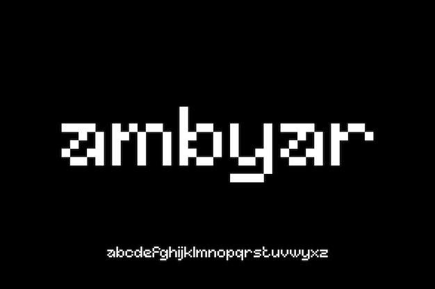 AMBYAR FONT VECTOR DISPLAY LOWERCASE PIXEL BIT FUTURISTIC EDITABLE