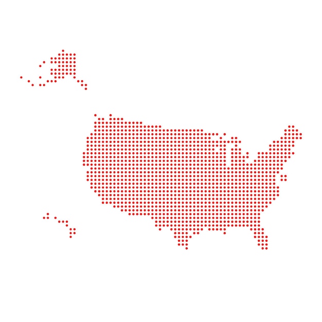 america map made of dot pattern usa maps with alaska and hawaii with dotted pattern