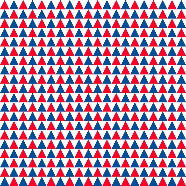 American patriotic seamless pattern USA traditional background Red blue white triangular backdrop Vector template for fabric textile wallpaper wrapping paper etc