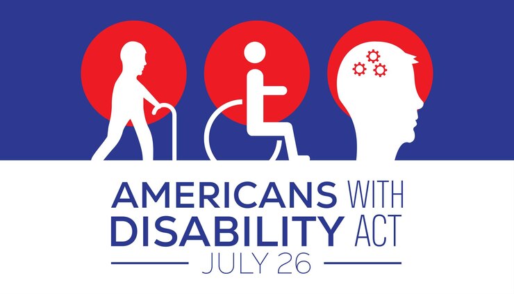 Vektör americans with disability act observed every year in july template for background