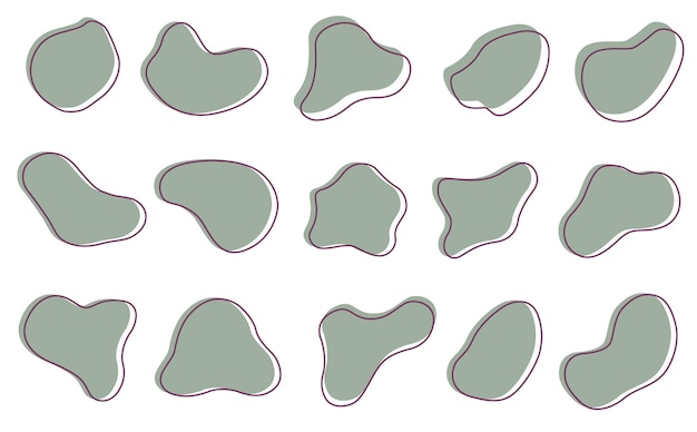 Amøbe er grøn med en ramme Vektorbaggrund eller flydende abstrakt geometrisk moderne splash