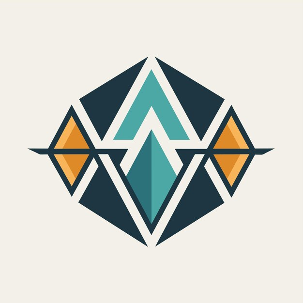 An abstract geometric design featuring a prominent triangle shape in the center Minimalist living room with neutral colors and geometric shapes