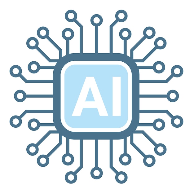 an ai icon smart ai and robotic and cloud computing network digital ai technology vector