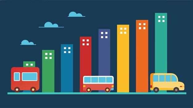 An animated bar graph showcasing the busiest times of day for different modes of transportation such