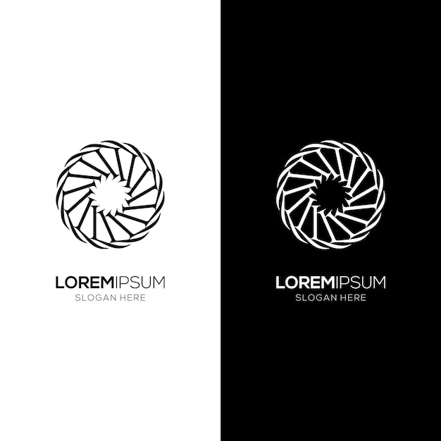 An elegant and simple logo design template in the form of a geometric ornament