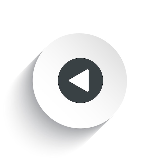 An icon left arrow with the circle background plus the shadow behind of it