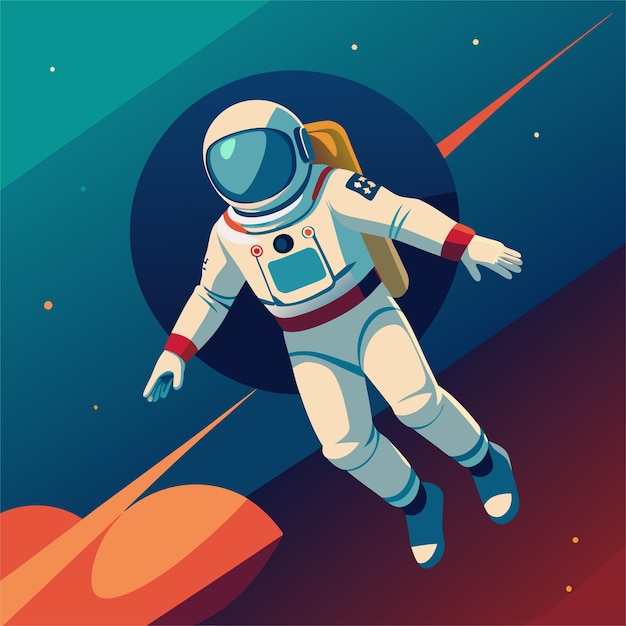 an illustration of a space shuttle with a space suit on it