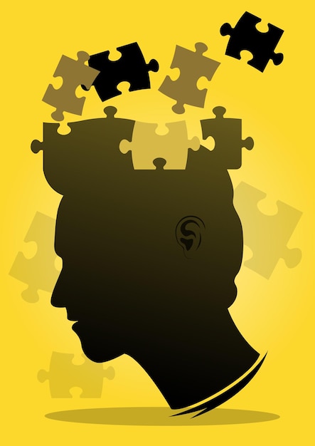 An Illustration of Asperger Awarness Day and Puzzle Pieces