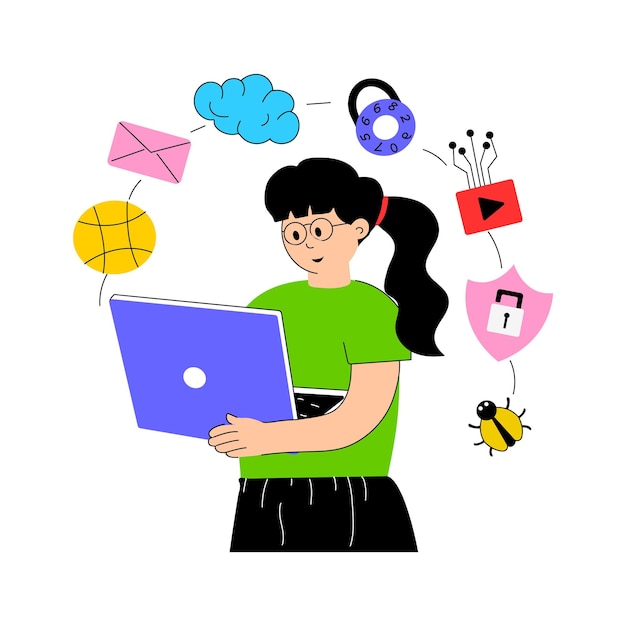 An illustration of cyber awareness in modern design style