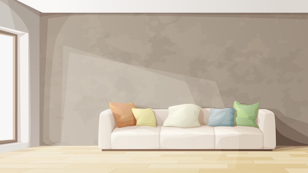 an interior modern living room bright colors