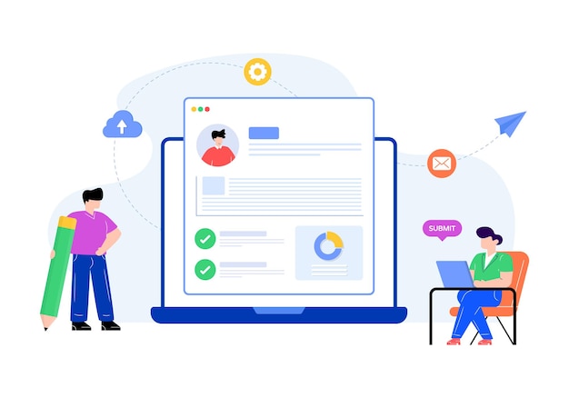 An online application in flat design