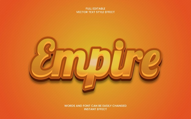 An orange and yellow empire text effect