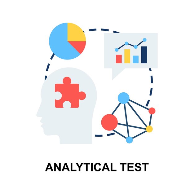 analytical test flat concept vector design isolated on white background