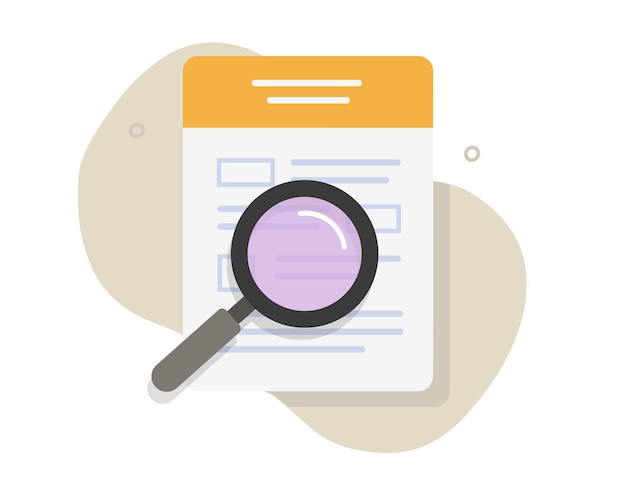 Analyzing tax form review icon flat graphic audit inspect quiz statement document