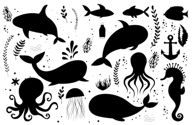 Anchor sketch drawing by one continuous line on abstract background vector