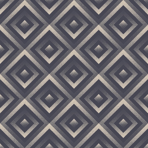 Ancient Geometric Folk Seamless Pattern Vector Oriental Abstract Background
