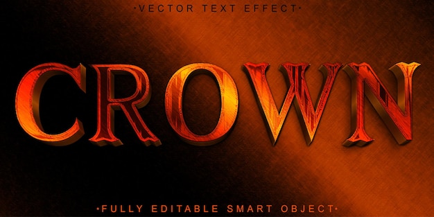 ancient historic crown vector fully editable smart object text effect