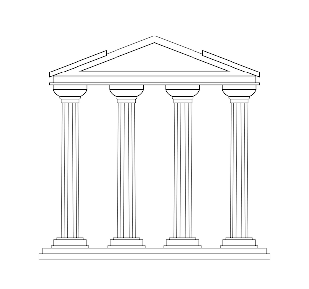 ancient pediment line concept greek and old rome architecture and marble columns building and
