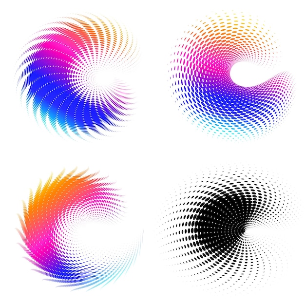 Ange designelement cirkel Isolerade fetstilta vektorfärger gyllene ring från abstrakta glödande vågiga ränder av många glittrande virvlar skapade med Blend Tool Vektorillustration EPS10 för din presentation
