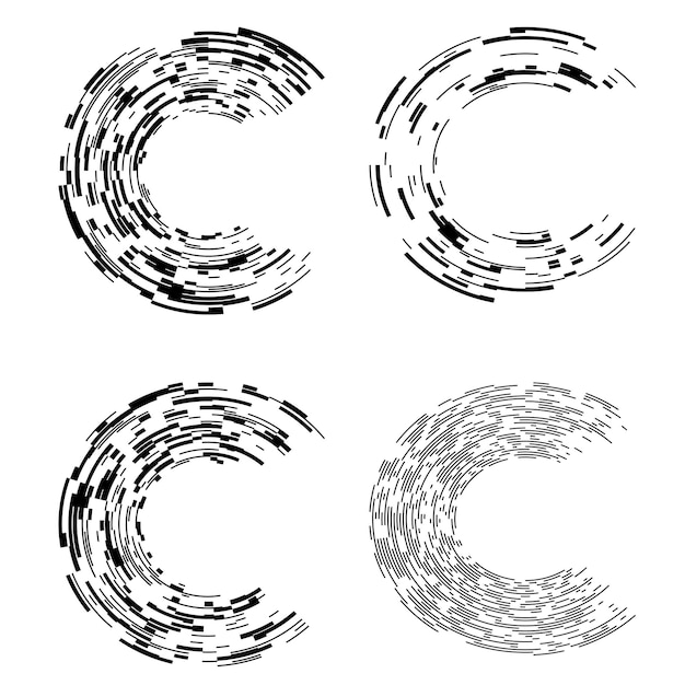 Ange designelement cirkel Isolerade fetstilta vektorfärger gyllene ring från abstrakta glödande vågiga ränder av många glittrande virvlar skapade med Blend Tool Vektorillustration EPS10 för din presentation