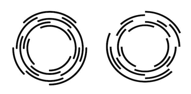 Ange designelement cirkel Isolerade fetstilta vektorfärger gyllene ring från abstrakta glödande vågiga ränder av många glittrande virvlar skapade med Blend Tool Vektorillustration EPS10 för din presentation
