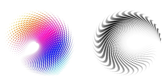 Ange designelement cirkel Isolerade fetstilta vektorfärger gyllene ring från abstrakta glödande vågiga ränder av många glittrande virvlar skapade med Blend Tool Vektorillustration EPS10 för din presentation