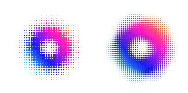 Ange Designelement symbol Redigerbar halftone ram prick cirkelmönster på vit bakgrund Vektorillustration eps 10 ram med svarta slumpmässiga prickar Rund kant Ikon som använder halftone cirkel prickar text