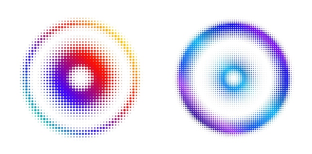 Ange Designelement symbol Redigerbar halftone ram prick cirkelmönster på vit bakgrund Vektorillustration eps 10 ram med svarta slumpmässiga prickar Rund kant Ikon som använder halftone cirkel prickar text