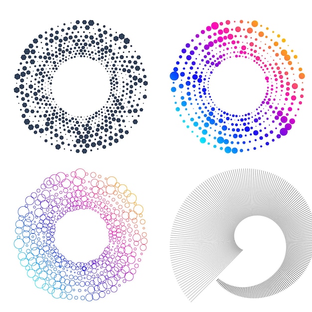 Ange Designelement symbol Redigerbar halftone ram prick cirkelmönster på vit bakgrund Vektorillustration eps 10 ram med svarta slumpmässiga prickar Rund kant Ikon som använder halftone cirkel prickar text