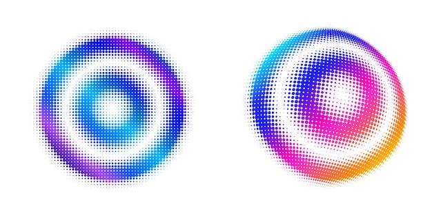 Ange Designelement symbol Redigerbar halftone ram prick cirkelmönster på vit bakgrund Vektorillustration eps 10 ram med svarta slumpmässiga prickar Rund kant Ikon som använder halftone cirkel prickar text