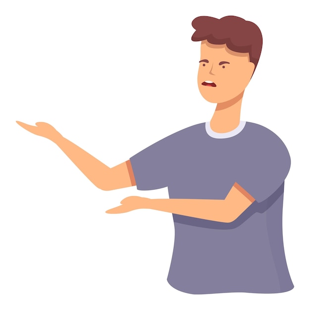 Angry argument icon cartoon vector Irate problem