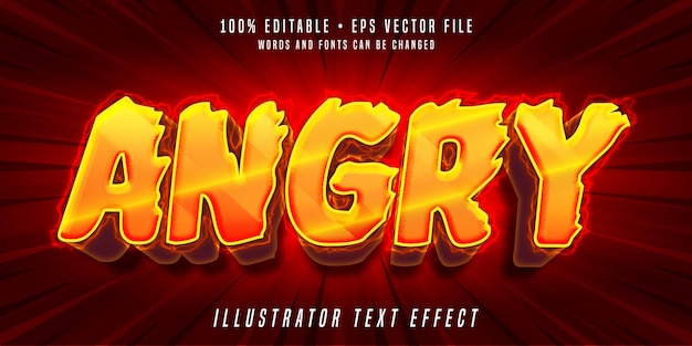 Angry editable text effect fire style 3d font
