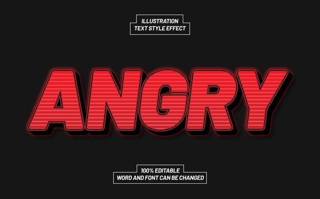angry text style effect
