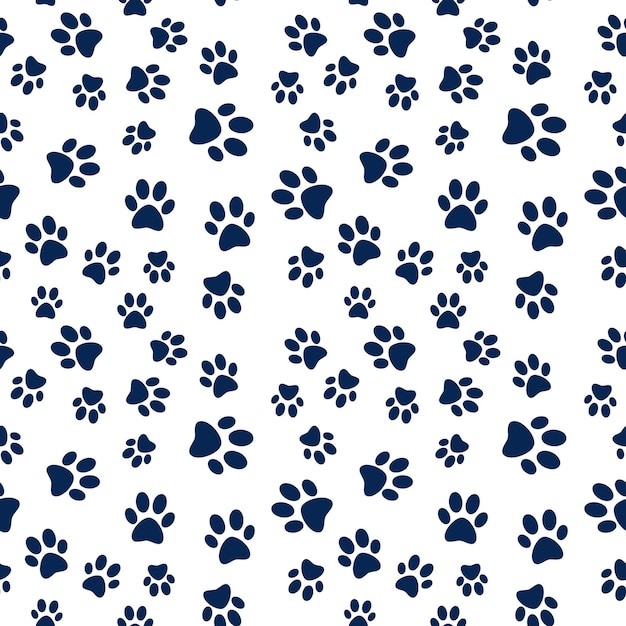 Animal footprint vector seamless pattern