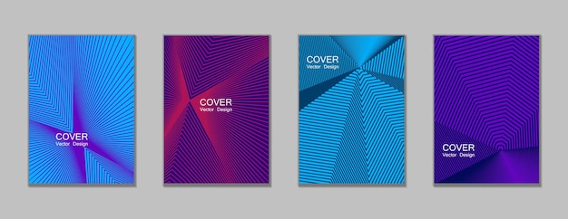 annual report design vector collection gradient grid texture cover page layout templates set
