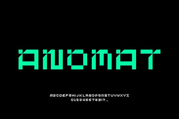 ANOMAT FONT VEKTOR DISPLAY VERSAL PIXEL BIT FUTURISTISK TEKNOLOGI REDIGERBAR
