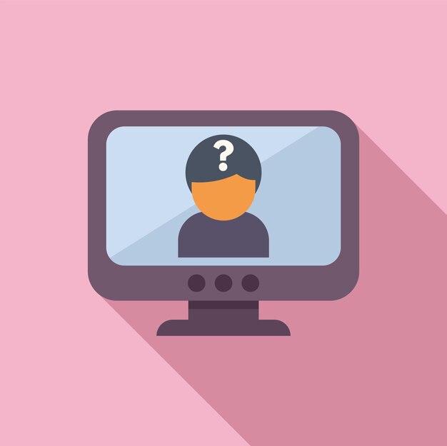 Anonymous monitor face icon flat vector Avatar face Agent thief