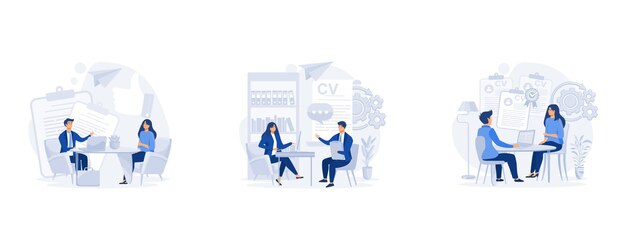 Anställningsintervju Rekrytering eller anställning HR-specialist som har en intervju med arbetssökande intervju