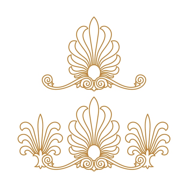 Antique and baroque cartouche ornaments vector set Vintage architectural details design elements
