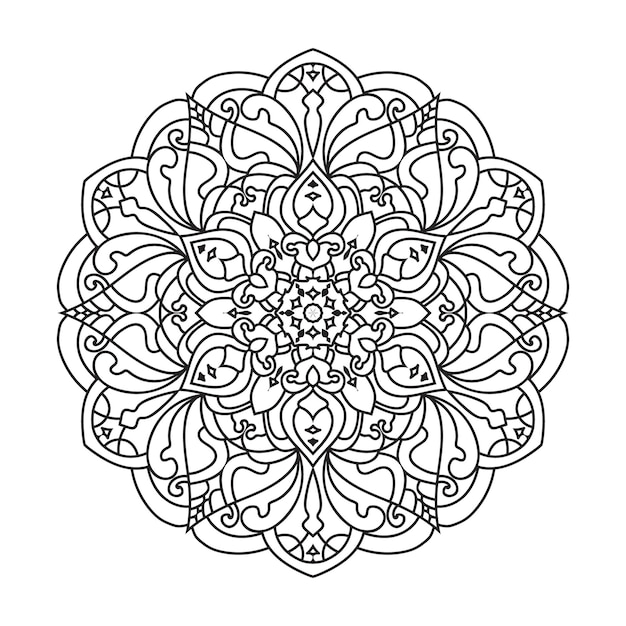 Antistress coloring book page for adultsOriental mystical pattern Yoga mandala