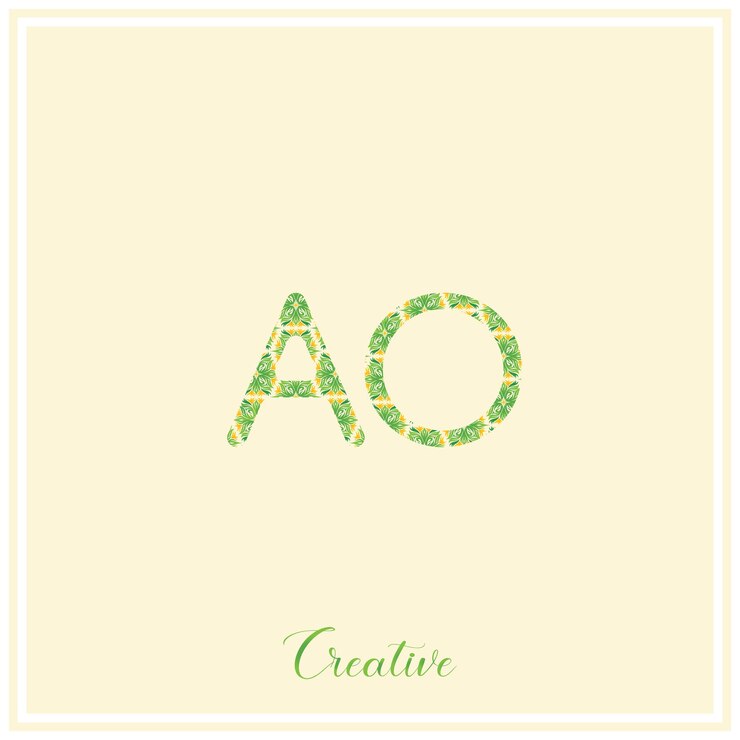 Vektör ao natural green logo latter logo design vector illustration creative logo minimal logo monogram