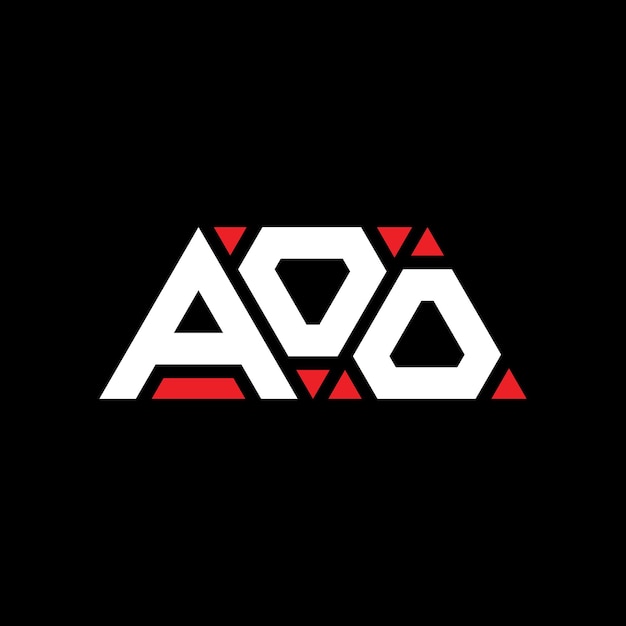 AOO triangle letter logo design with triangle shape AOO triangle logo design monogram AOO triangle vector logo template with red color AOO triangular logo Simple Elegant and Luxurious Logo AOO