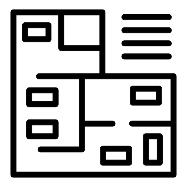 Apartment plan icon Outline apartment plan vector icon for web design isolated on white background