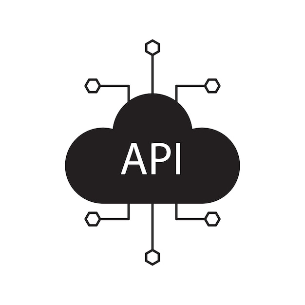 API cloud integration icon design isolated on white background