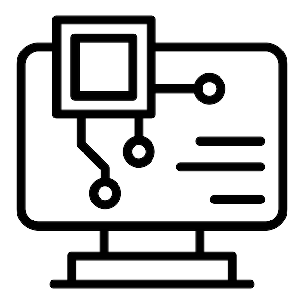 Api computer icon Outline Api computer vector icon for web design isolated on white background