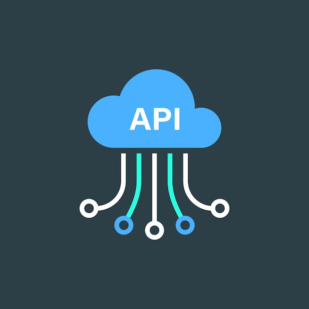API icon in flat style Software integration vector illustration on isolated background Algorithm programming sign business concept