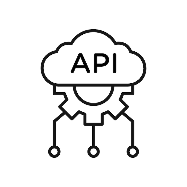 API icon Simple thin line flat symbol